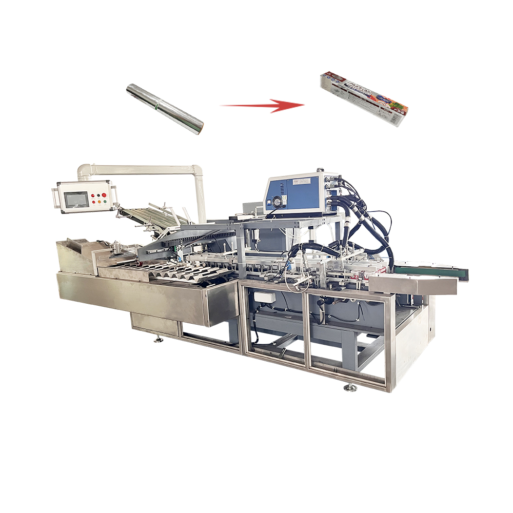 Automatic Baking Paper Cling Film Roll Cartoning Machine