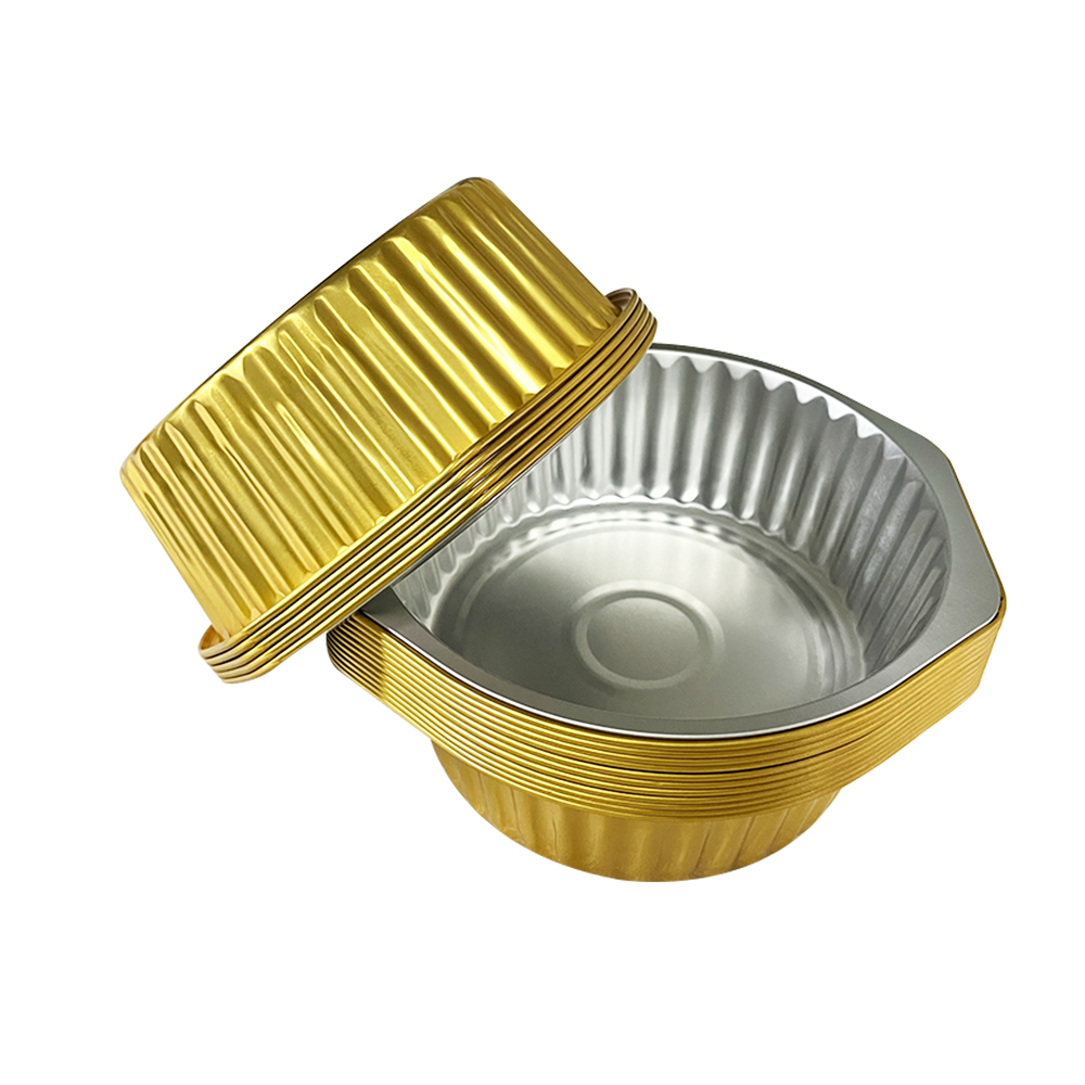 Golden Aluminum Foil Pan Disposable Foil Fast Food Container To Takeout Cake Trays Boxes Aluminum Foil Container For Airline