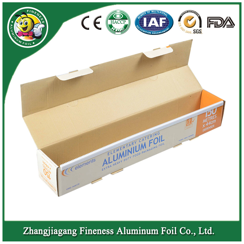Household Aluminum Foil Roll with Corrugated Box and Plastic Tray